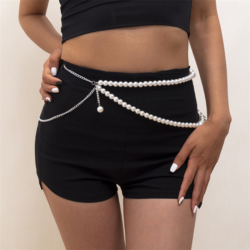Women'S Jeans Accessories Chain - Женский поясной ремень с жемчугом и