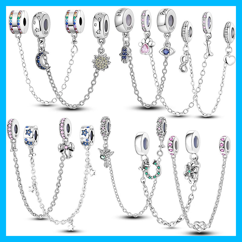 Women Accessories Pandora - Посеребренные подвески-шармы «Радужная луна» с цепочкой