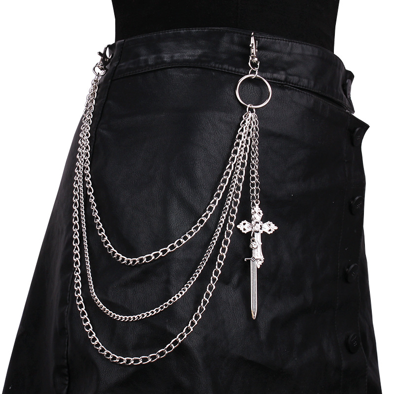 Women'S Jeans Accessories Chain - Брюки с крестом в стиле хип-хоп,