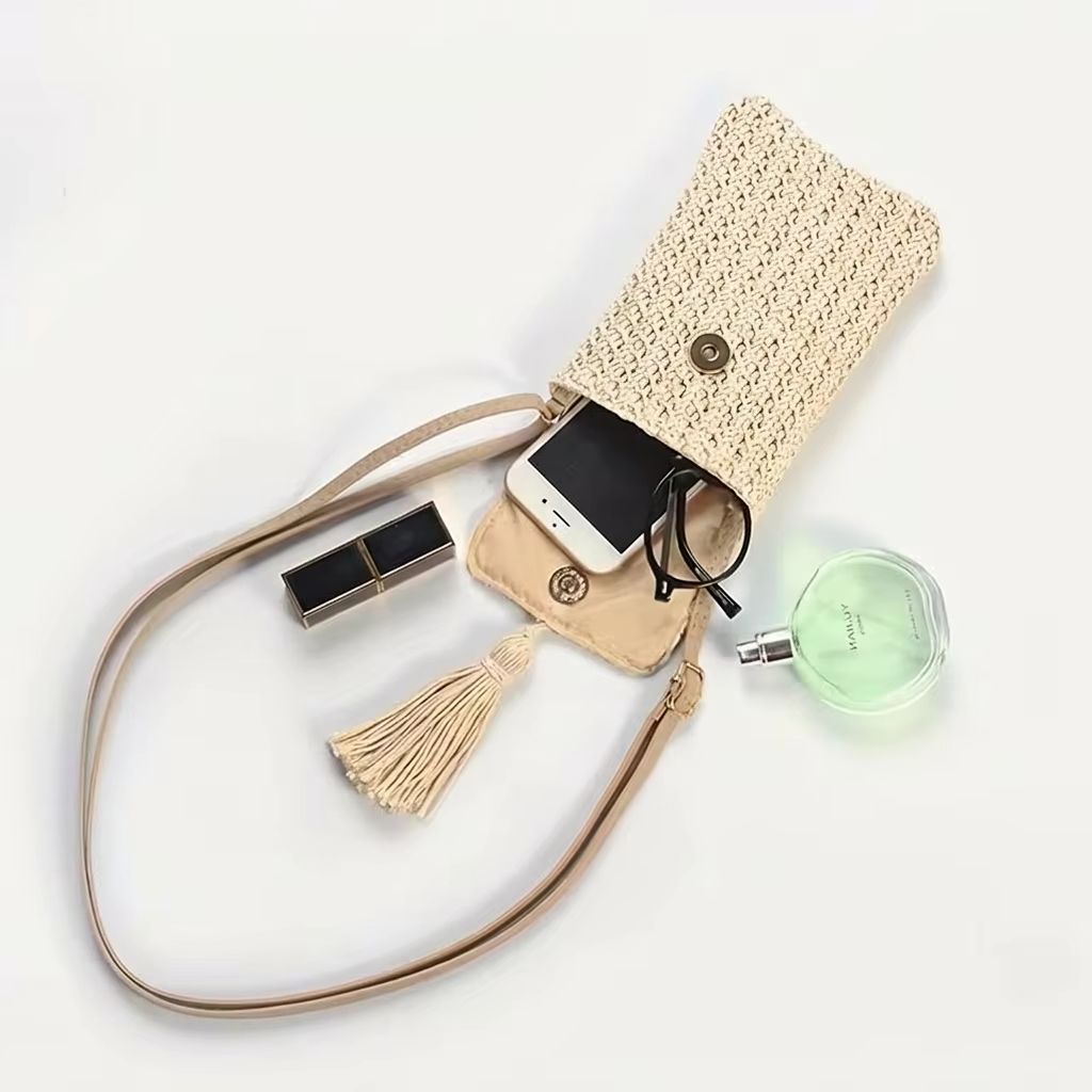 Women Accessories Pouch - Сумка-кроссбоди из соломки для женщин, мини-сумка