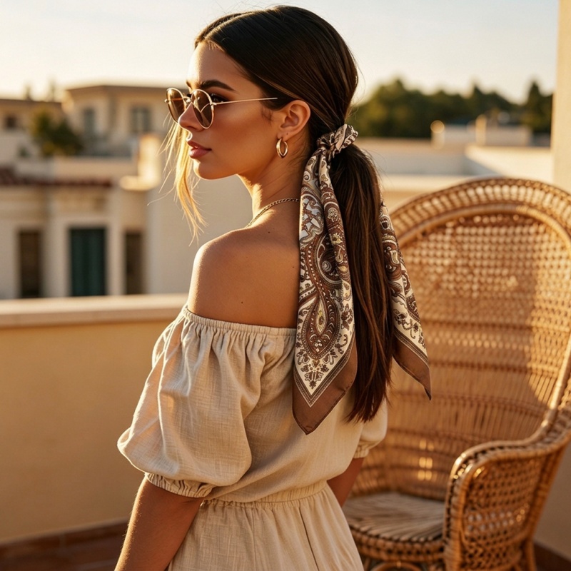 Роскошный атласный квадратный  – обзор и цена Women'S Accessories For Neck