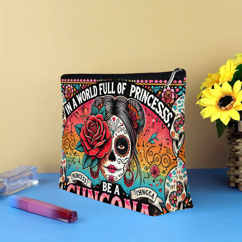 Косметичка с цветком и черепом – обзор и цена Women Accessories Pouch